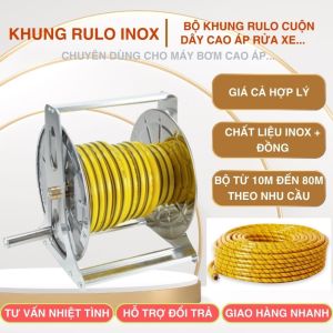Bộ khung Rulo inox cuộn dây cao áp lionking chiều dài đến 100m