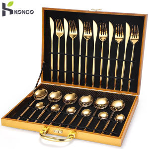 ชุดรับประทานอาหาร 24ชิ้น ชูซีดจาก Konco สำหรับการนอนหวังใช้อน 2 ชุด รับประทานอาหารเครื่องครัว เครื่องมือค่าชุดช้อน สำหรับ ชูซีด / ชูซีดผัก รูป 49x26x17 มม 24 ชิ้น