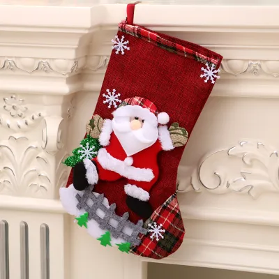 Great-King 6PCS/3PCS/1PCS Christmas Socks Santa Claus Candy Gift Bag Xmas Tree Decor