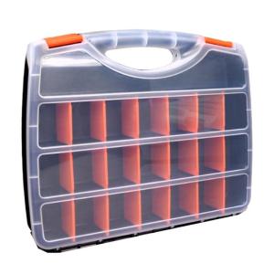 Transparent Plastic Tool Organizer Boxes Adjustable Compartments Secure Latches Ergonomic Handle for Hardware Accessories