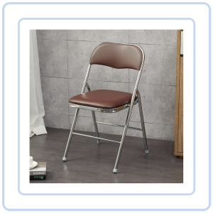 【Pure Care】 (No Installation Required) PU Leather Cushion Foldable Chair Study Dining Office Conference Furniture