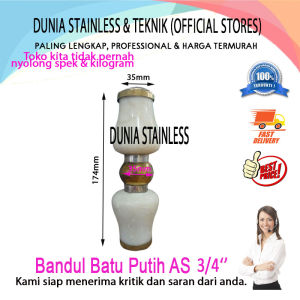 Bandul Batu Putih AS 3/4" ornamen hiasan tangga pagar