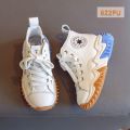 Sepatu Sneakers Anak Cewek Cowok Zipper Star Hitam Krem Putih (622). 