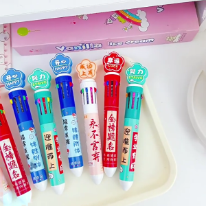 Multicolored Pen 10 Color-in-1 Ballpoint Pen 0.5MM Pen Tip Smooth to Write for Student Artist Writing Stocking Fillers