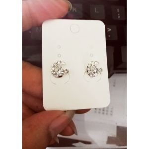 Hoa tai màu bạc hạt ngọc đính đá nhiều mẫu bông tai nữ trang sức khuyên tai xinh xắn