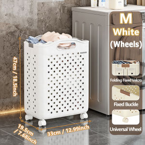 Large Foldable Laundry Basket With Wheels and Handers Dirty Clothes Toy Storage Basket Yoga Mat Home Organizer Local Stock