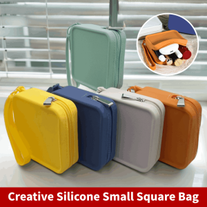 Creative Silicone Square Bag Waterproof Mini Earphone Storage Bag Portable Coin Purse Cosmetic Organizer