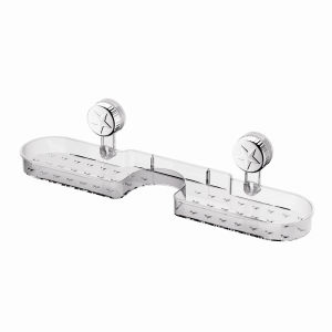 YESPERY Bathroom Shelf Adjustable Suction Cup Wall Mounted Rack Over Faucet Sink Shelf Shampoo Holder Drain Basket Bathroom Organizer