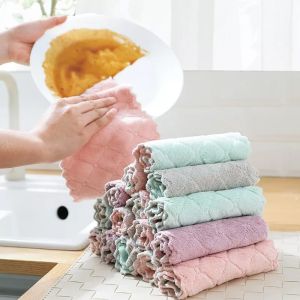 Nonstick Oil Microfiber Coral Fleece Absorbent Kitchen Towel/HandTowl/Dishcloth/Wipe