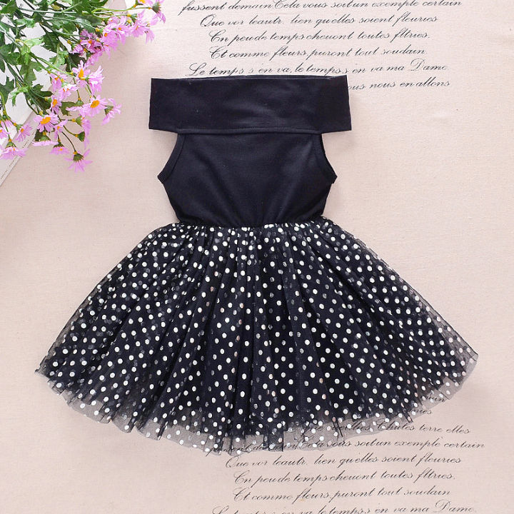 Summer Girls Black Strapless Party Princess Mesh Evening Dress Polka Dot  Toddler Children Clothes Fashion Kids Costume 1 To 5 Y | Lazada Singapore
