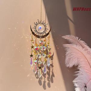 TX🏮💓💛 Suncatcher Wind Chimes For Windows Hanging Sun And Moon Sun Catcher Indoor Outdoor Home Garden Decor