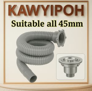 perangkap Sink hos 1 1/2" 45mm PVC Flexible Bottle Trap Sink Hose Kitchen Sink Paip Sinki Dapur Pipe下水器软管软喉