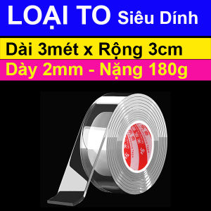 Băng Dính 2 Mặt Siêu Chắc 3 mét Đa Năng Băng Dính Băng Keo