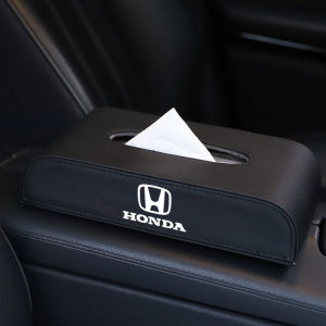 Car Interior Tissue Holder Leather Material Tissue Box For Honda