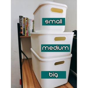 White box storage with lid IKEA Organizer Home living Office kid toy book clothes snack stationery bekas barang gift