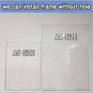 Acrylic Wall Mounted Transparent Photo Frame Poster Flyer Document Display Frame Menu Price Tag Holder