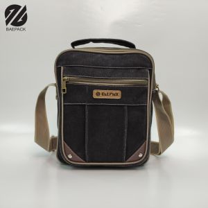 Tas Selempang Premium Evans Hitam Baepack / Tas Kanvas Cowok Cewek / Tas Bahu Pria Wanita / Tas Grosir Bandung / Warna HItam