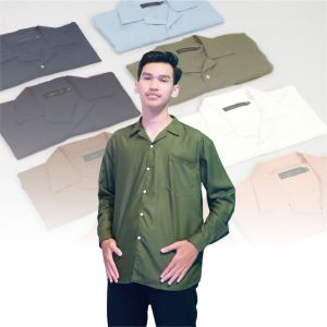 Kemeja Pria Lengan Panjang Oversize Polos Korea Basic Shirt Colour Open Collar Kemeja Polos Kekinian Erigo Kemeja Oversize Wanita Pria Kemeja Terbaru Kemeja Kerja Polos Formal By Redsstore.id
