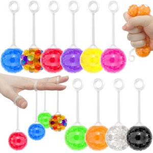 DOWNA 10PC TPR Bóng nảy ngón tay Yo-Yo Nhiều màu sắc Bóng Nhảy Hạt Nước Vui vẻ với dây thừng Đồ chơi cảm giác bóp Quà tặng