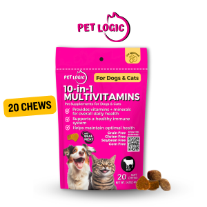Pet Logic 10-in-1 Multivitamins Dog & Cat Treats Supplement Snack 40g : Dog Probiotics Dog Multivitamins Dog Supplements Appetite Booster for Dogs Puppy Food Adult Dog Food for Pro Immune System .