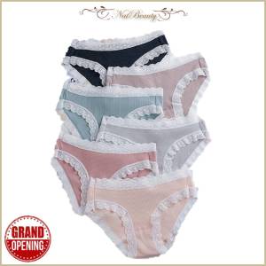 NatBeauty - Japan Style Breathable Line Mid Rise Decorative Lace Panty Seluar dalam wanita style jepun女生内裤
