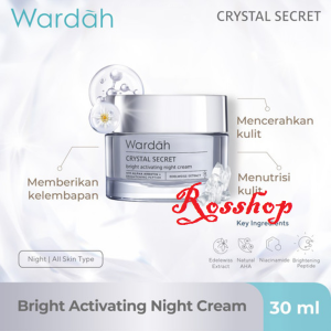 Wardah Crystal Secret Bright Activating Night Cream 30 gr | Cream Malam