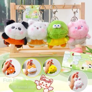 TESDFD Red Panda Flip Animal Doll Keychain Plush Doll Cat Dog Cute Flip Animal Toys Double-Sided Flip Doll Creative Double Sided Cat Plush Toys Bag Pendant