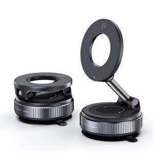 【24H】Magnetic Car Phone Holder Foldable Design 360° Adjustable Vacuum Mount for Car/Desk/Bathroom/Universal Use