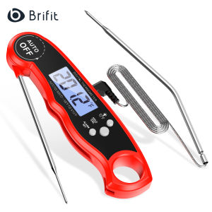 Brifit Electronic Digital Meat Thermometer Accurate Food Thermometer With 4.7" Long Stainless Steel Temperature Probes & LCD display For Cake Candy Fry BBQ Food Meat Temperature Household Thermometers