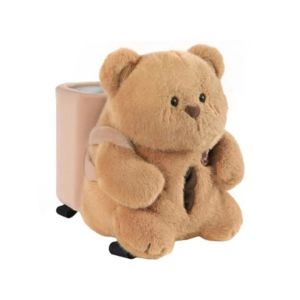 YANGS Gấu che mắt Hộp khăn giấy ô tô 2 trong 1 Có thể tháo rời Dây đai đàn hồi Sắp xếp Khăn ăn bằng vải nhung lông Sáng Tạo Dễ lắp đặt Hộp Đựng Khăn Giấy Ô Tô Trang trí nội thất xe hơi