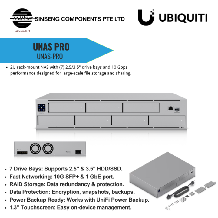 Ubiquiti UniFi NAS Pro 2U 7 Drive Bays | UNAS-Pro | Scoop UbiQuiti