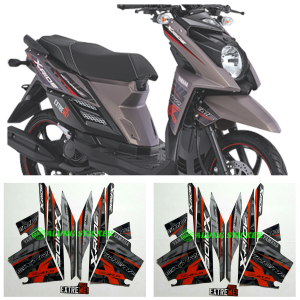 STIKER STRIPING & LIS BODI MOTOR YAMAHA XRIDE X RIDE 2016 2017 DARKGREY ABU 1SET STANDAR