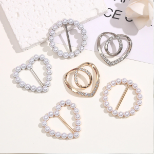 1pcs Multi-Purpose Pearl Fixed Clothes Corner Buckle Simple Clothes Hem Silk Scarf Buckle
