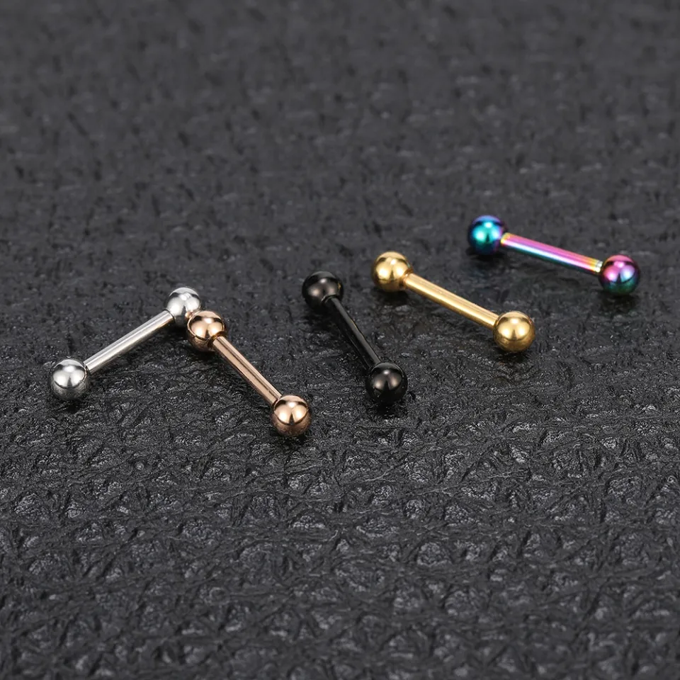 PC 6-12mm 16G Stainless Steel Barbell Stud Earrings Unisex