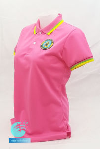 💥ราคาพิเศษช่วงแนะนำ💥เสื้อโปโลผ้าCoolTech สีชมพู กรมทางหลวงชนบท (ทช.) (ชาย/หญิง) ใส่แล้วเย็นมาก!!!