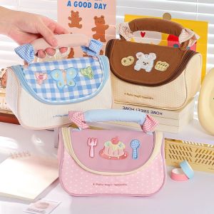 OURTOUR Dopamine Color Pencil Case Large-capacity Multi-functional Pen Bag Korean Stationery Pouch Students Gift