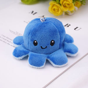 Cute flip octopus doll plush pendant face-changing angry little octopus expression flip doll keychain