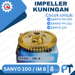 Kipas Impeller Kuningan Sanyo SY-100 / IM-8 - SPAREPART POMPA AIR
