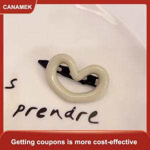 【CANAMEK】 2 Pcs Cô Gái Tim Tóc Clip Màu Sắc Ngọt Ngào Tim Barrettes Kẹp Tóc Bên Clip Tóc Cho Phụ Nữ Phụ Kiện
