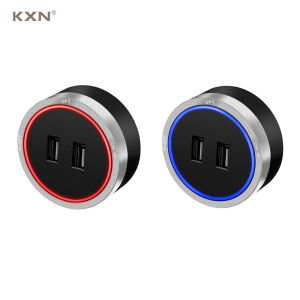 KXN Electrical Plug Track Socket Adapters with LED Indicator Multi-function Universal 13A UK Plugs USB charging sockets for P series Power Tracks