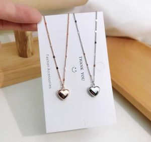 Kalung Titanium Gold Anti Karat Liontin Love Wanita Korean Style Fashion 45 cm