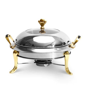 Sun Shine Snless Steel Hot Pot  Stove With Lid Dry Pot Round Chafing Dish Hot Pot Home Restaurant