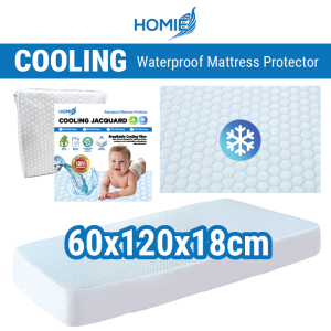 🏅HOMIE Ultra Soft Baby Cot Waterproof Bamboo Mattress Protector/Cooling Waterproof Bedsheet / Soft & Breathable
