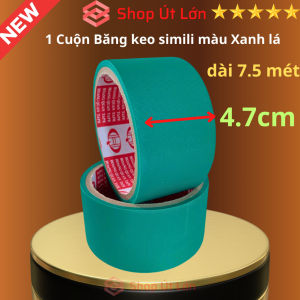 1 Cuộn băng keo simili màu xanh lá rộng 4.7cm dài 7.5 mét lõi giấy 3mm giá tại xưởng