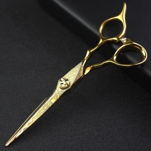 Salon barber shop professional hairdressing scissor golden 6 inch cutting and thinning scissor set hair stylist hair cutting special scissor
