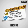 Safety Sign Rambu K3 PVC ANSI Bahaya Terpotong Wajib Sarung Tangan M 45x30cm. 