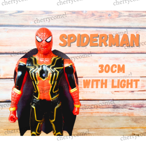 30cm Spiderman Figurine with Light Avengers Superhero Toy Action Figure