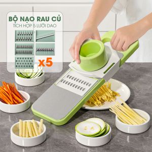 Nạo Rau Củ Nạo Đa Năng Tích Hợp 5 Lưỡi Nạo Kèm Tay Cầm BEAU4