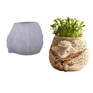 Sheep Shape Silicone Molds Crafting Supplies Perfect for Creating Resin Planter Containers Detailed Pattern