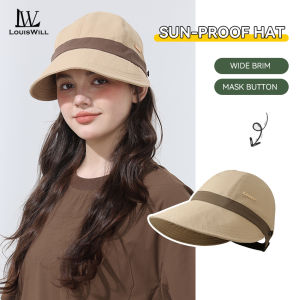 LouisWill Women Sun Cap Sun Hat Large Brim Summer Cap Women Ponytail Baseball Cap Sunscreen Cap Outdoor Urban Sports Sun Protection Hat Can Wear Mask for Outdoor Travel
